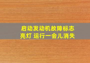 启动发动机故障标志亮灯 运行一会儿消失